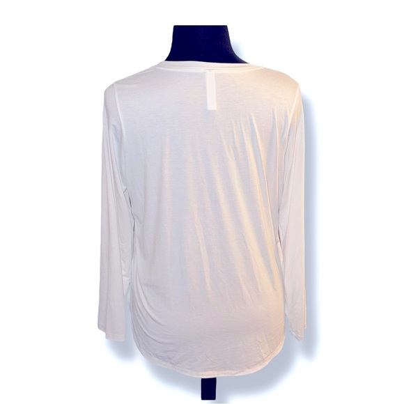 ATHLETA Essential V-Neck Long-Sleeve Top - White 1X - Picture 5 of 15